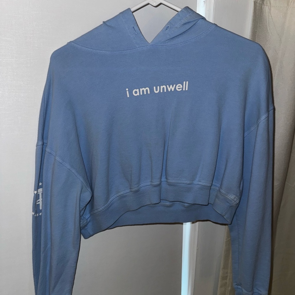 Cropped Blue Call Her Daddy Hoodie